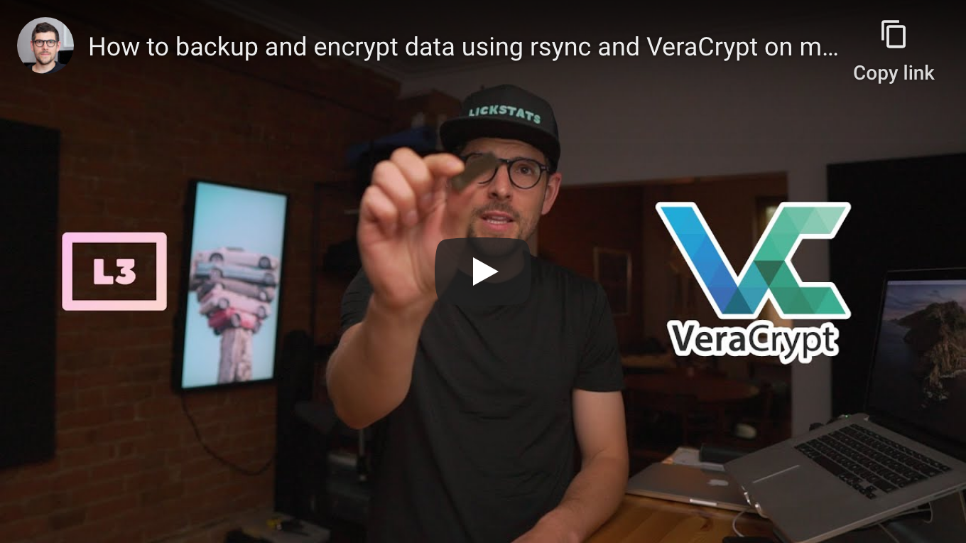 How to backup and encrypt data using rsync and VeraCrypt on macOS (see change log) - YouTube