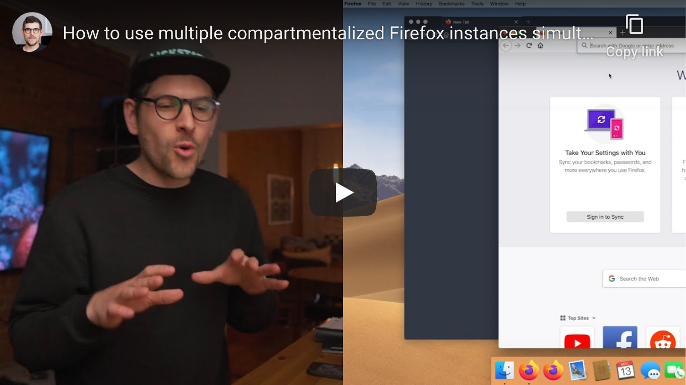 How to use multiple compartmentalized Firefox instances simultaneously using profiles - YouTube