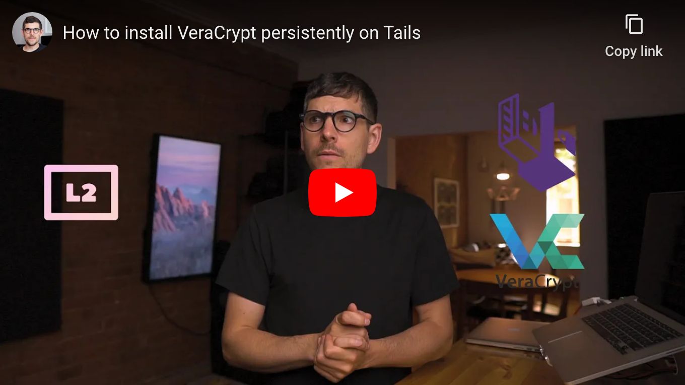 How to install VeraCrypt persistently on Tails