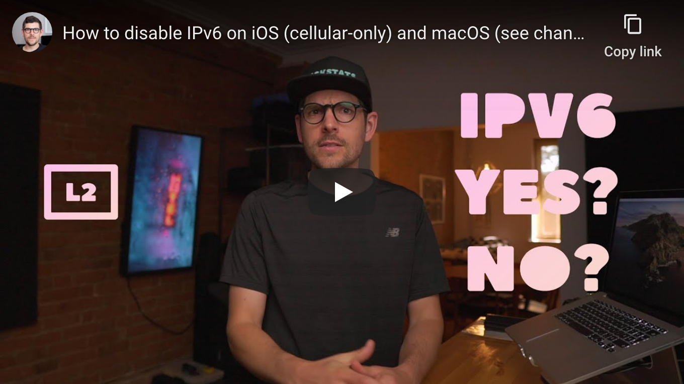 How to disable IPv6 on iOS (cellular-only) and macOS (see change log) - YouTube