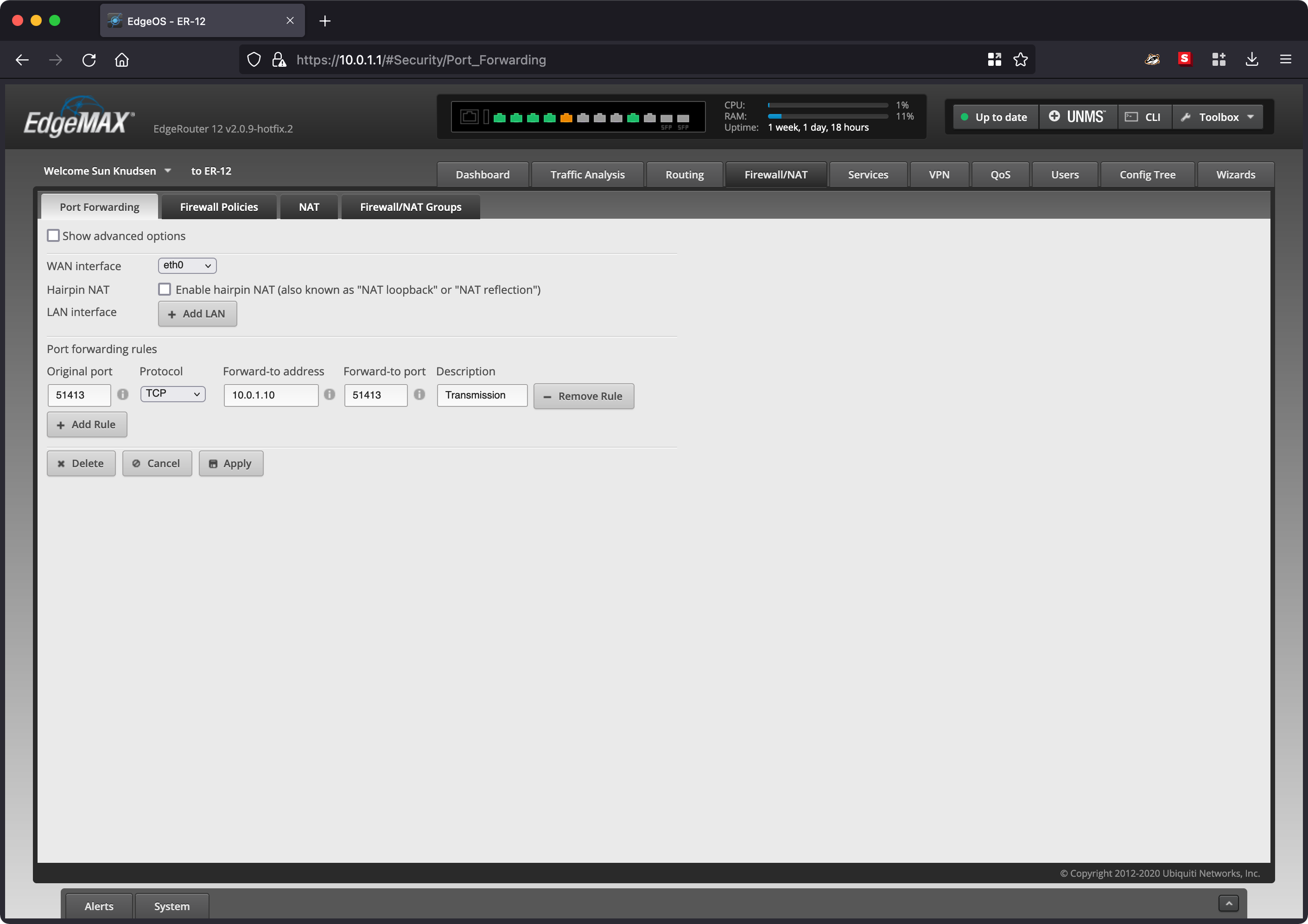 Port forwarding