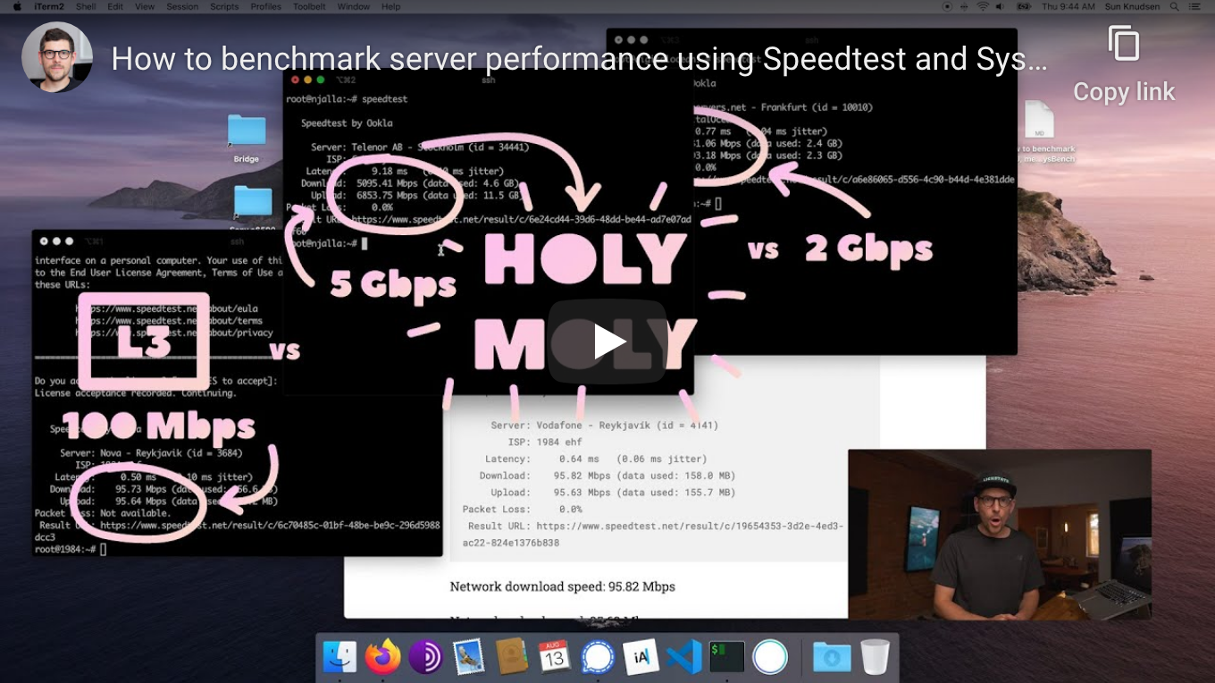 How to benchmark server performance using Speedtest and SysBench - YouTube