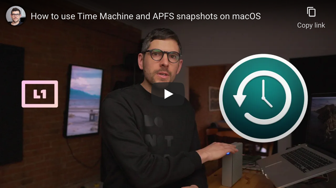 How to use Time Machine and APFS snapshots on macOS