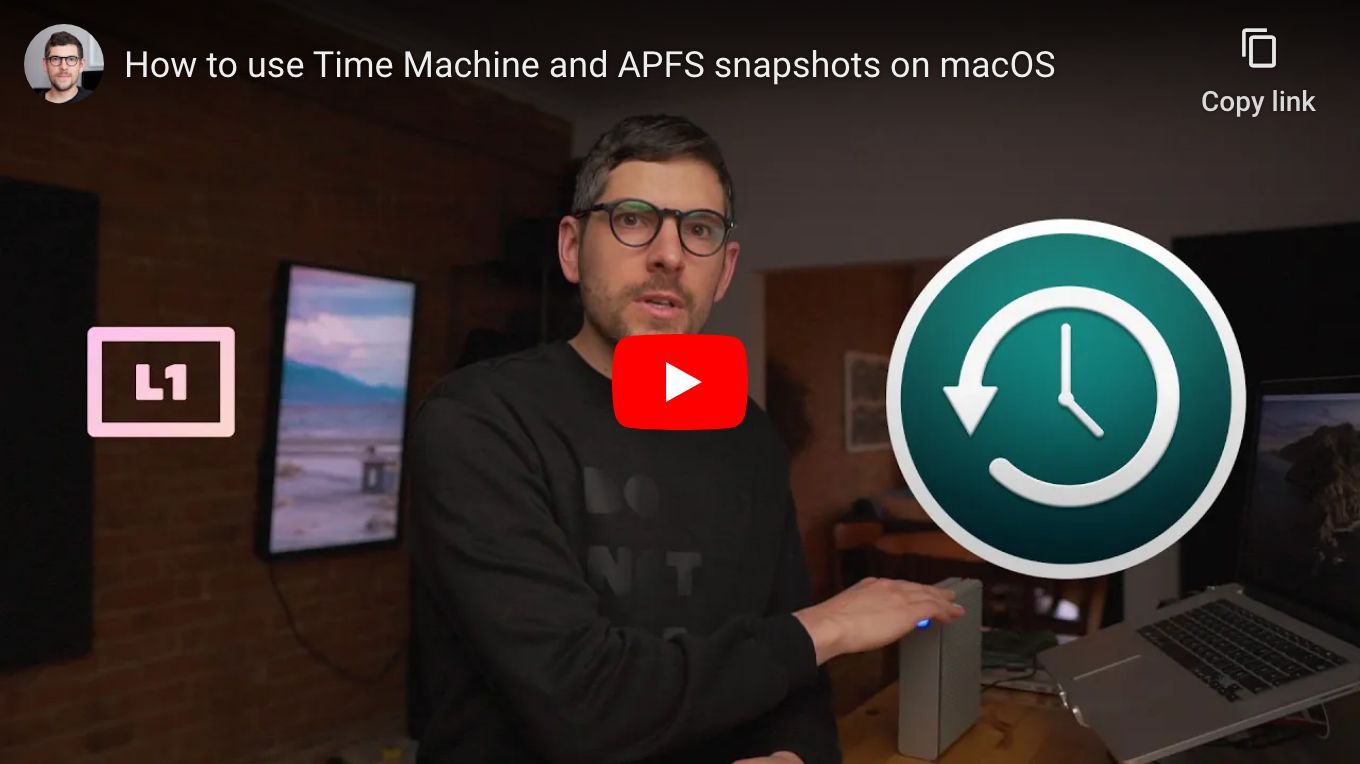 How to use Time Machine and APFS snapshots on macOS